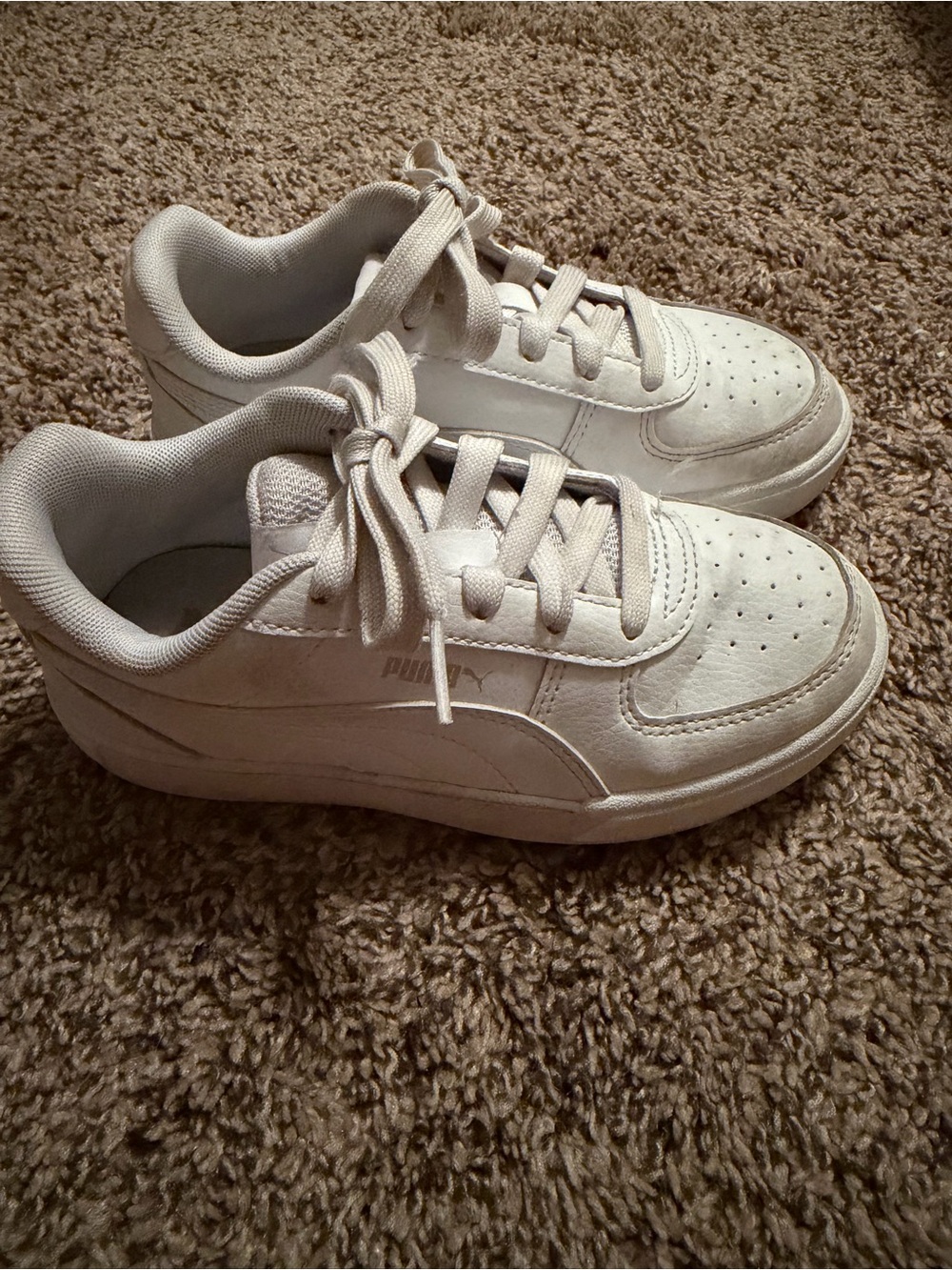 Puma White Low-Top Leather Sneakers